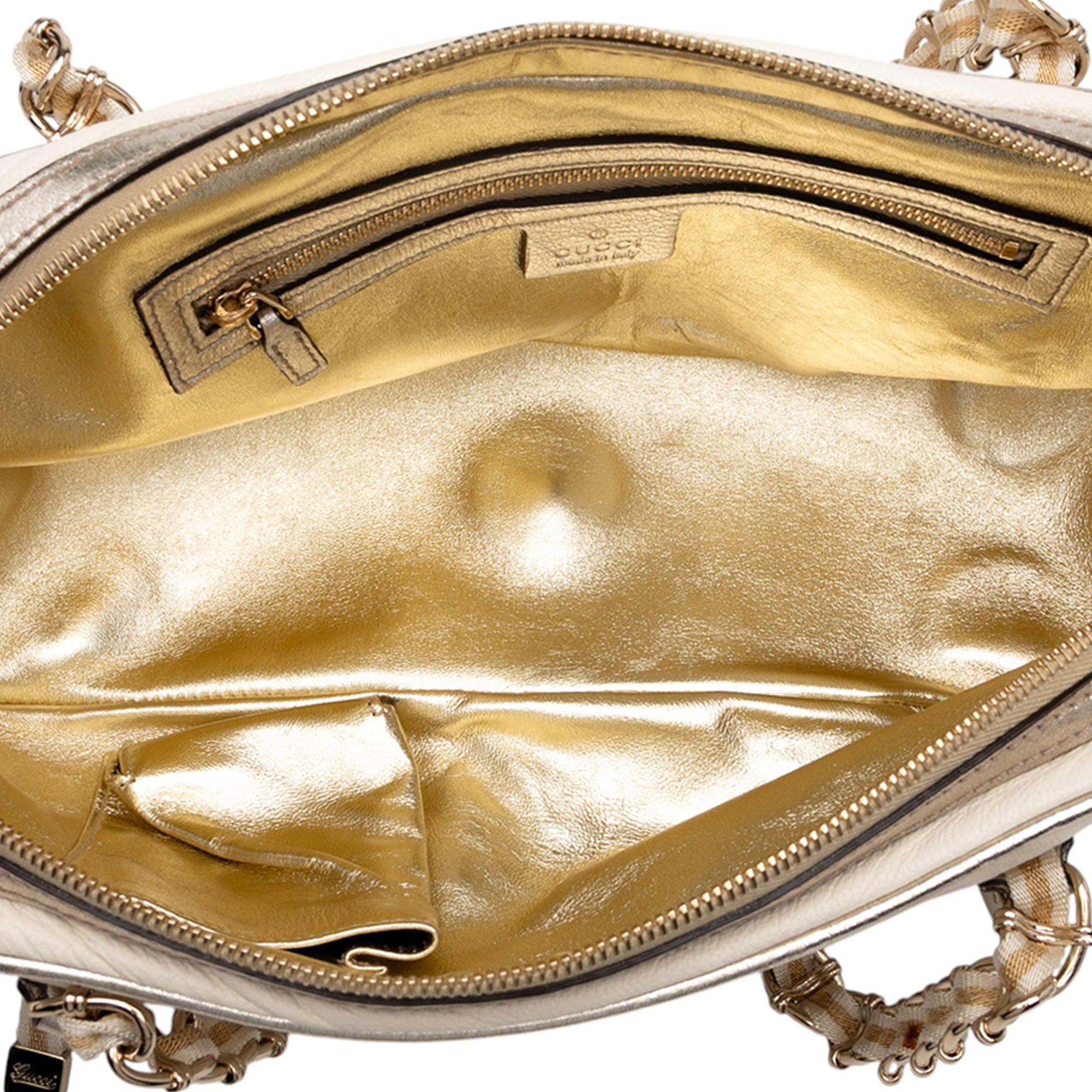 Small Leather Web Capri Shoulder Bag