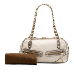 Small Leather Web Capri Shoulder Bag