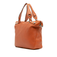 Large Pebbled Calfskin Icon Bit Satchel