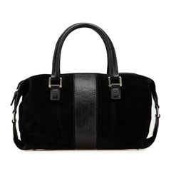 Guccissima Trimmed Suede Boston Bag