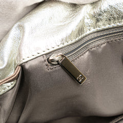 Medium Metallic Glazed Calfskin Perforated Rodeo Drive Satchel