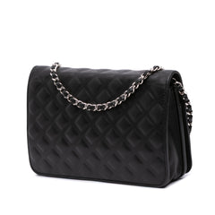 CC Embossed Calfskin Diamond Wallet On Chain