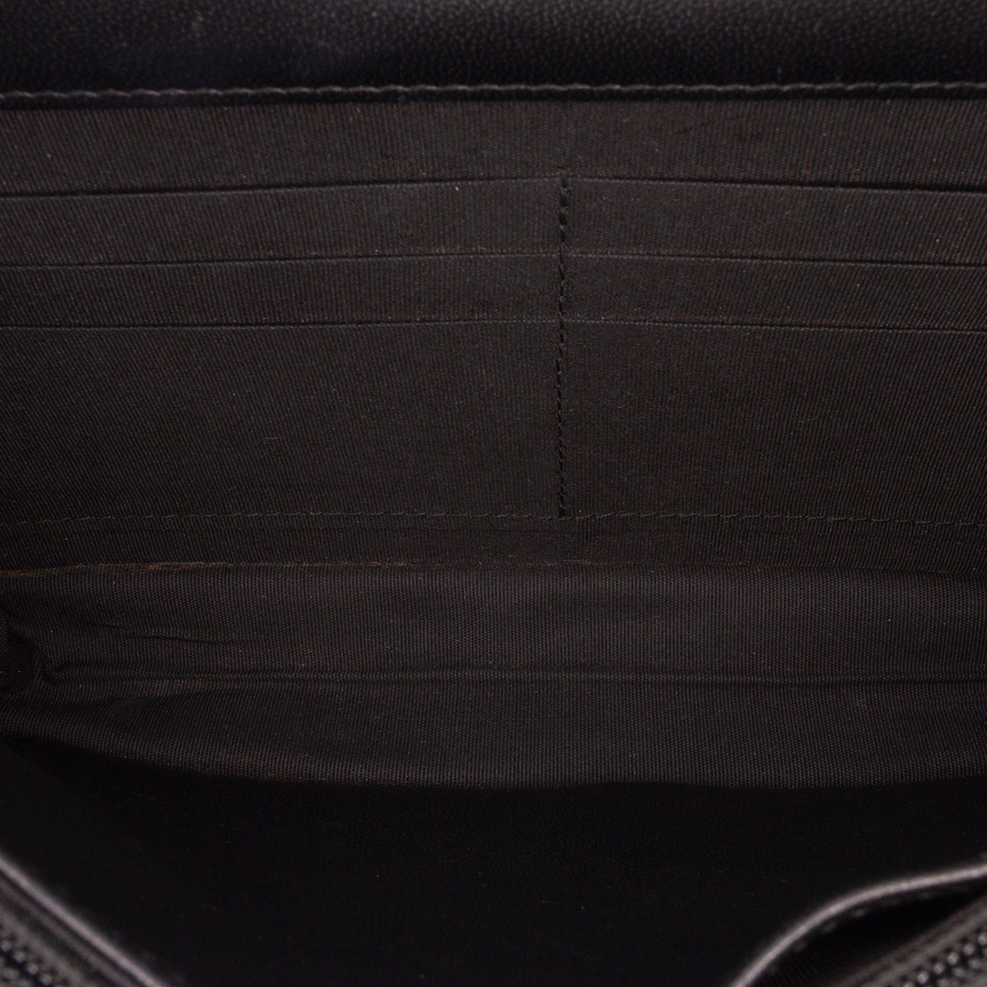 CC Embossed Calfskin Diamond Wallet On Chain