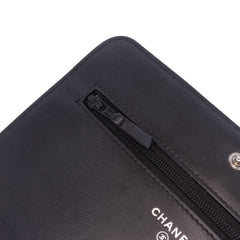 CC Embossed Calfskin Diamond Wallet On Chain