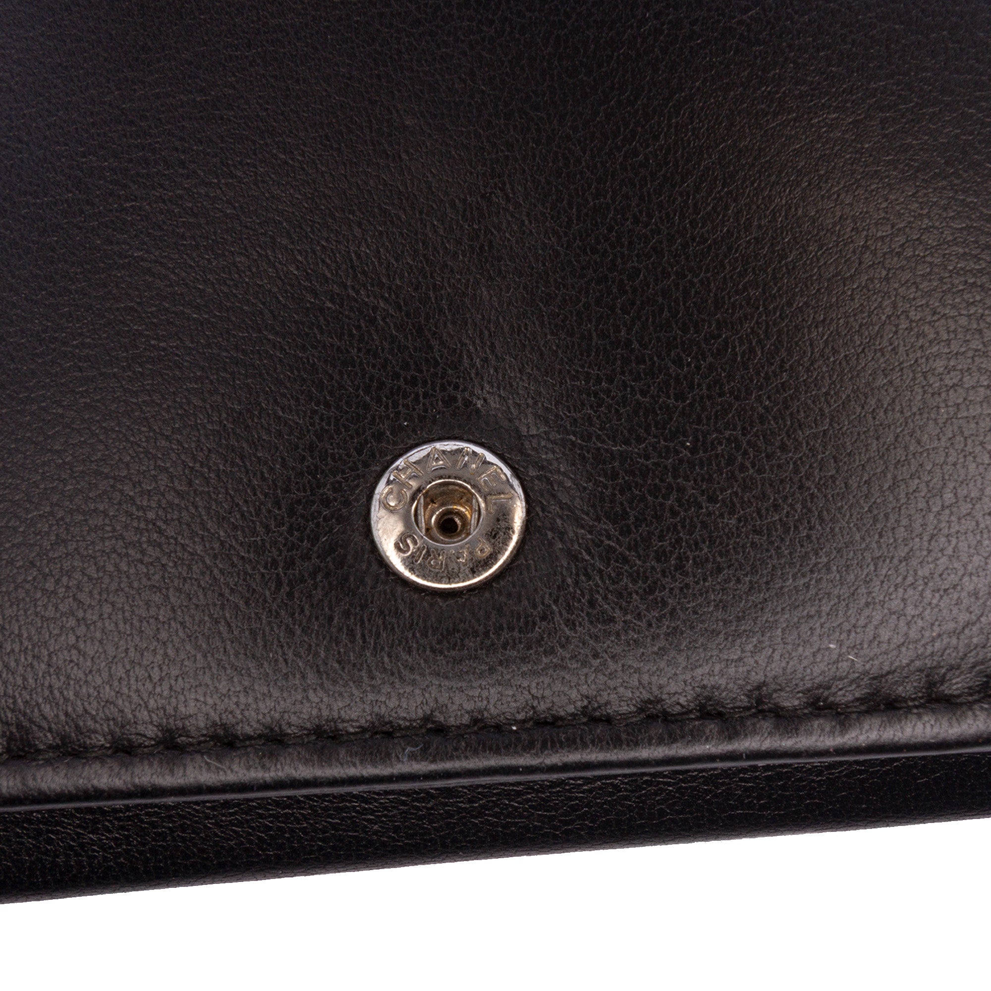 CC Embossed Calfskin Diamond Wallet On Chain