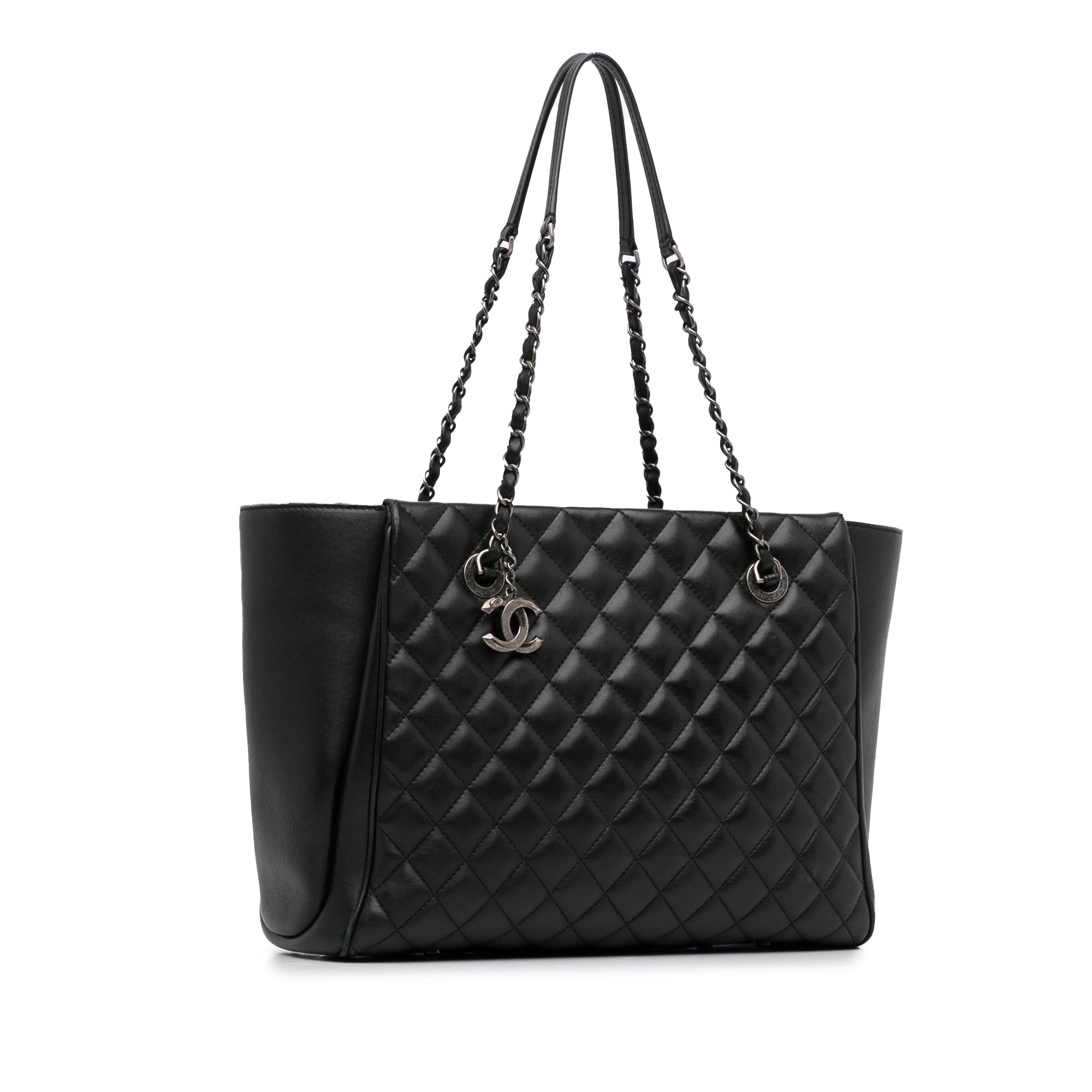 CC Charm Quilted Lambskin Leather Tote_1