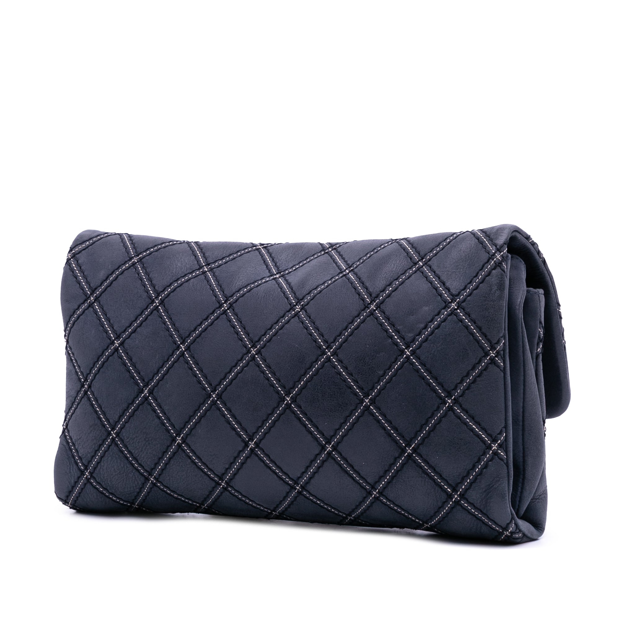Jumbo Quilted Calfskin Triple Stitched Flap