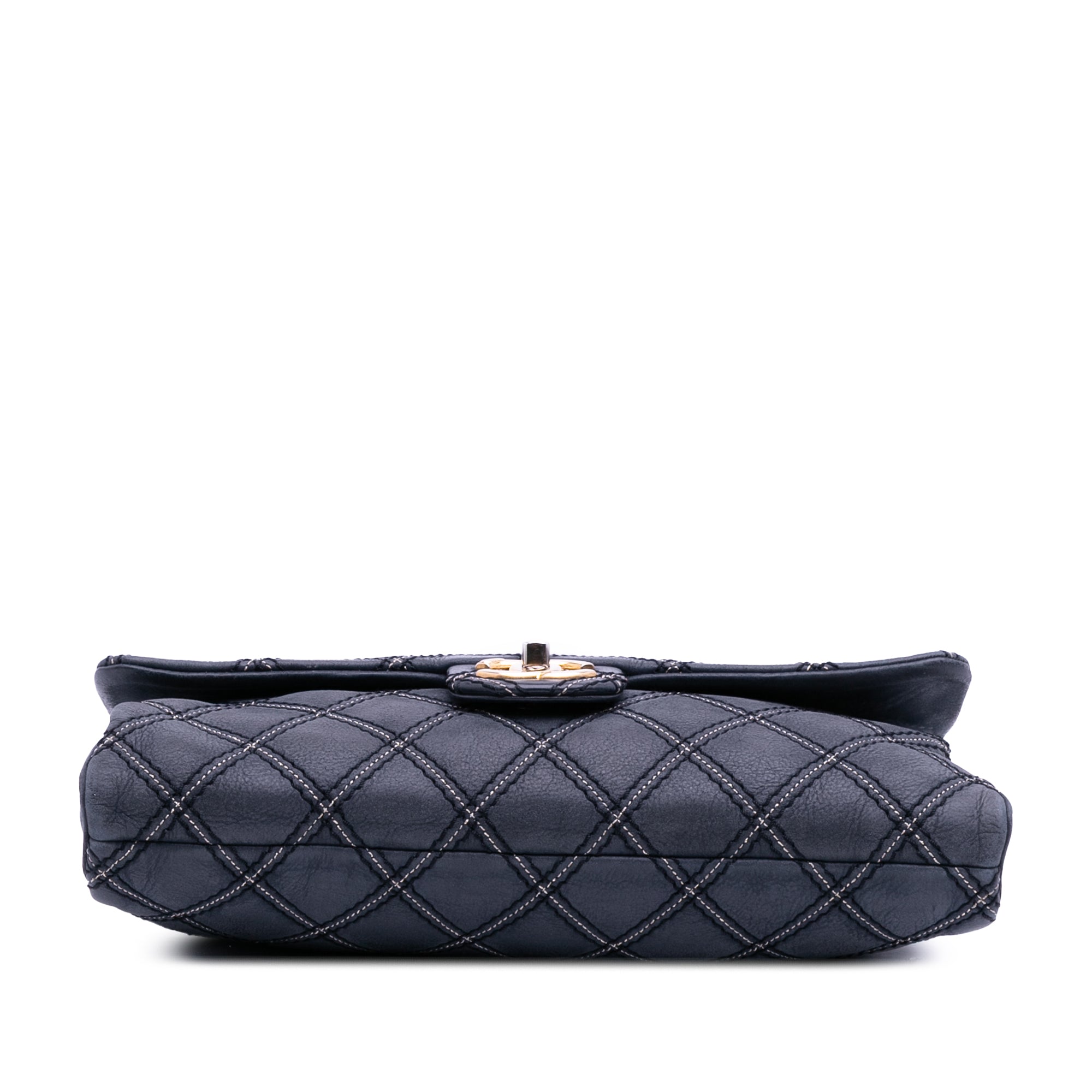 Jumbo Quilted Calfskin Triple Stitched Flap