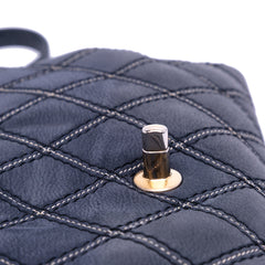 Jumbo Quilted Calfskin Triple Stitched Flap
