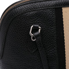Mini Leather Web Dome Satchel