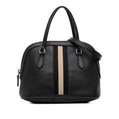 Mini Leather Web Dome Satchel