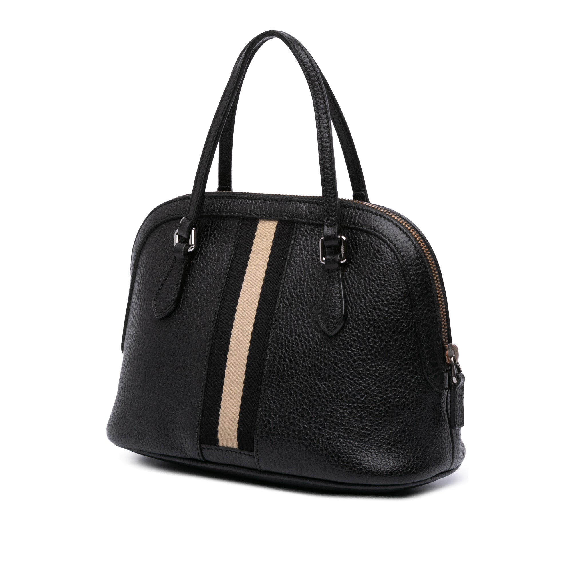 Mini Leather Web Dome Satchel
