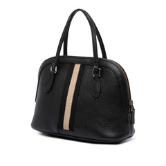 Mini Leather Web Dome Satchel