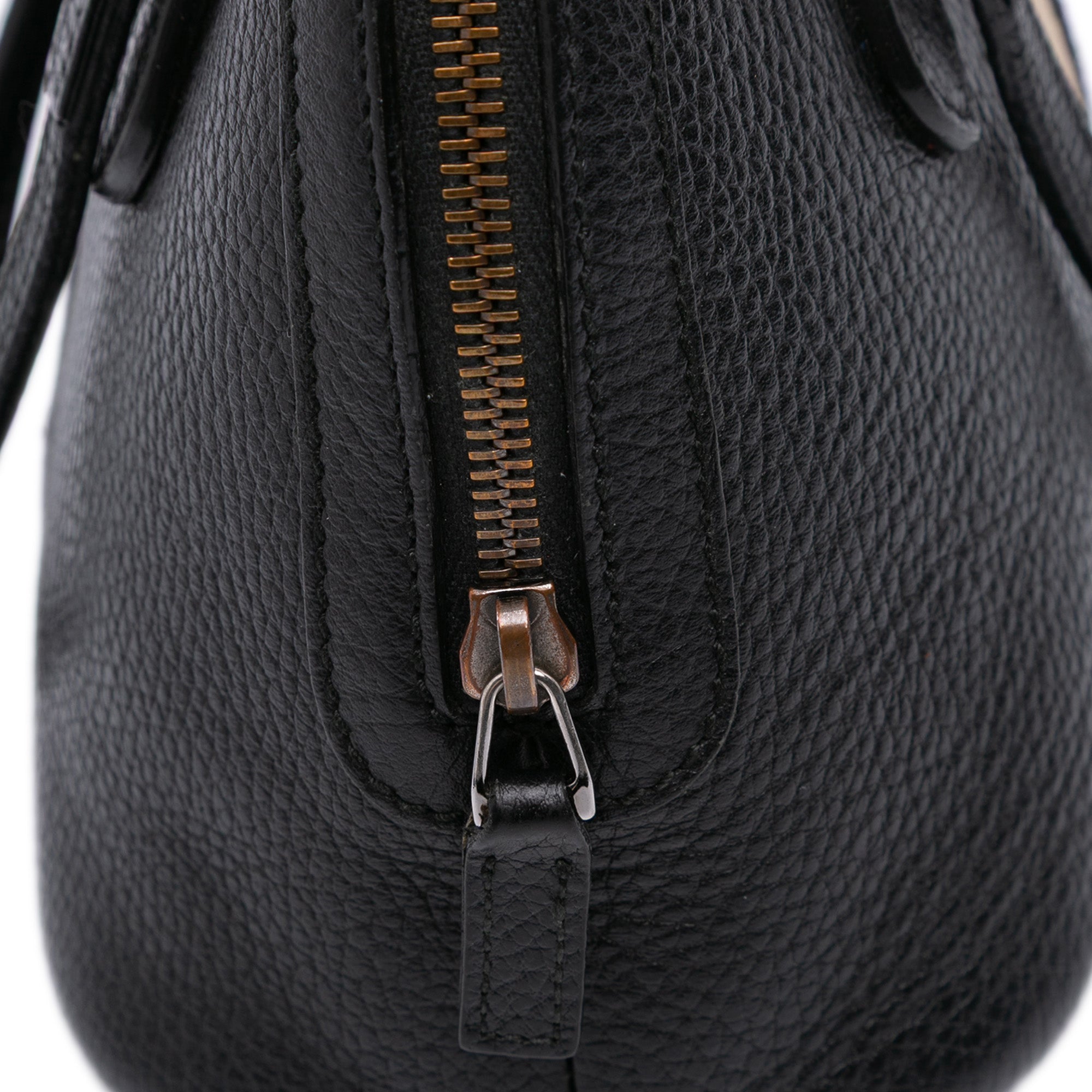 Mini Leather Web Dome Satchel