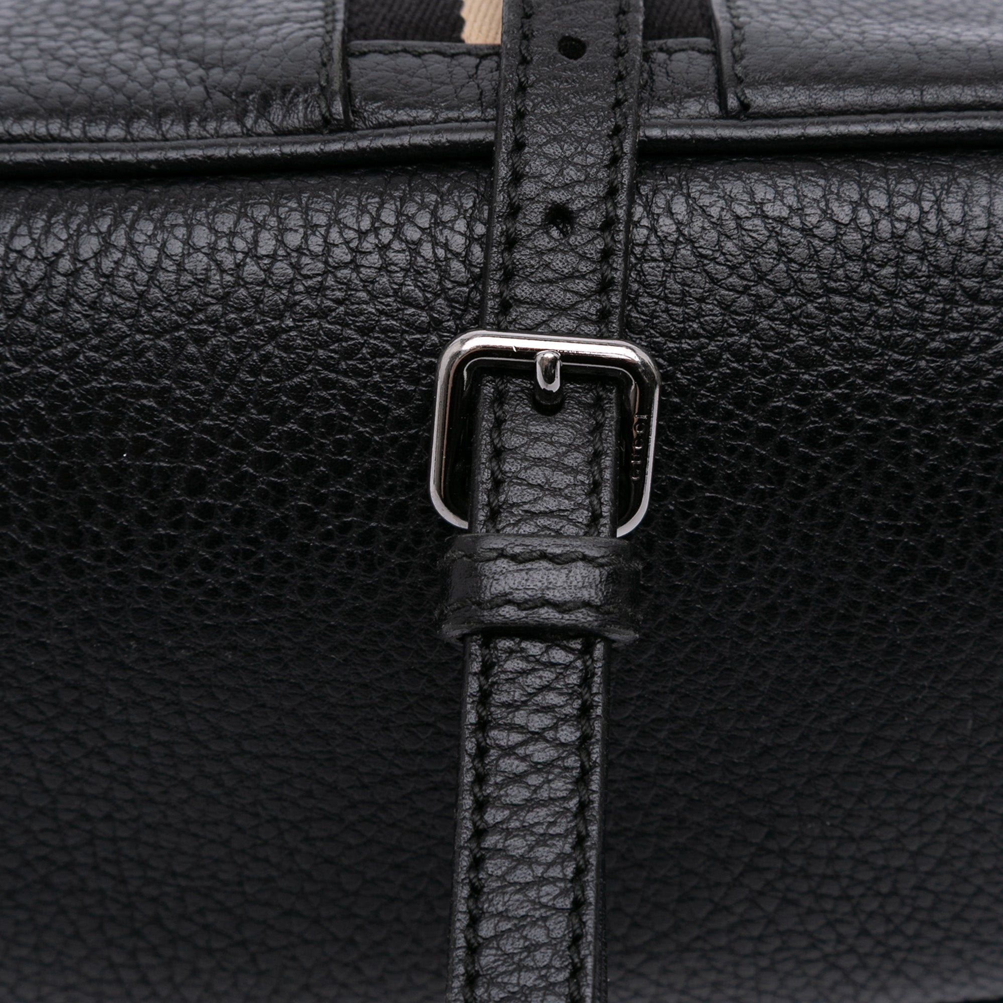 Mini Leather Web Dome Satchel