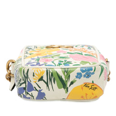 Mini GG Marmont Floral Printed Matelasse Leather Crossbody