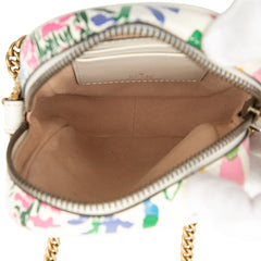 Mini GG Marmont Floral Printed Matelasse Leather Crossbody