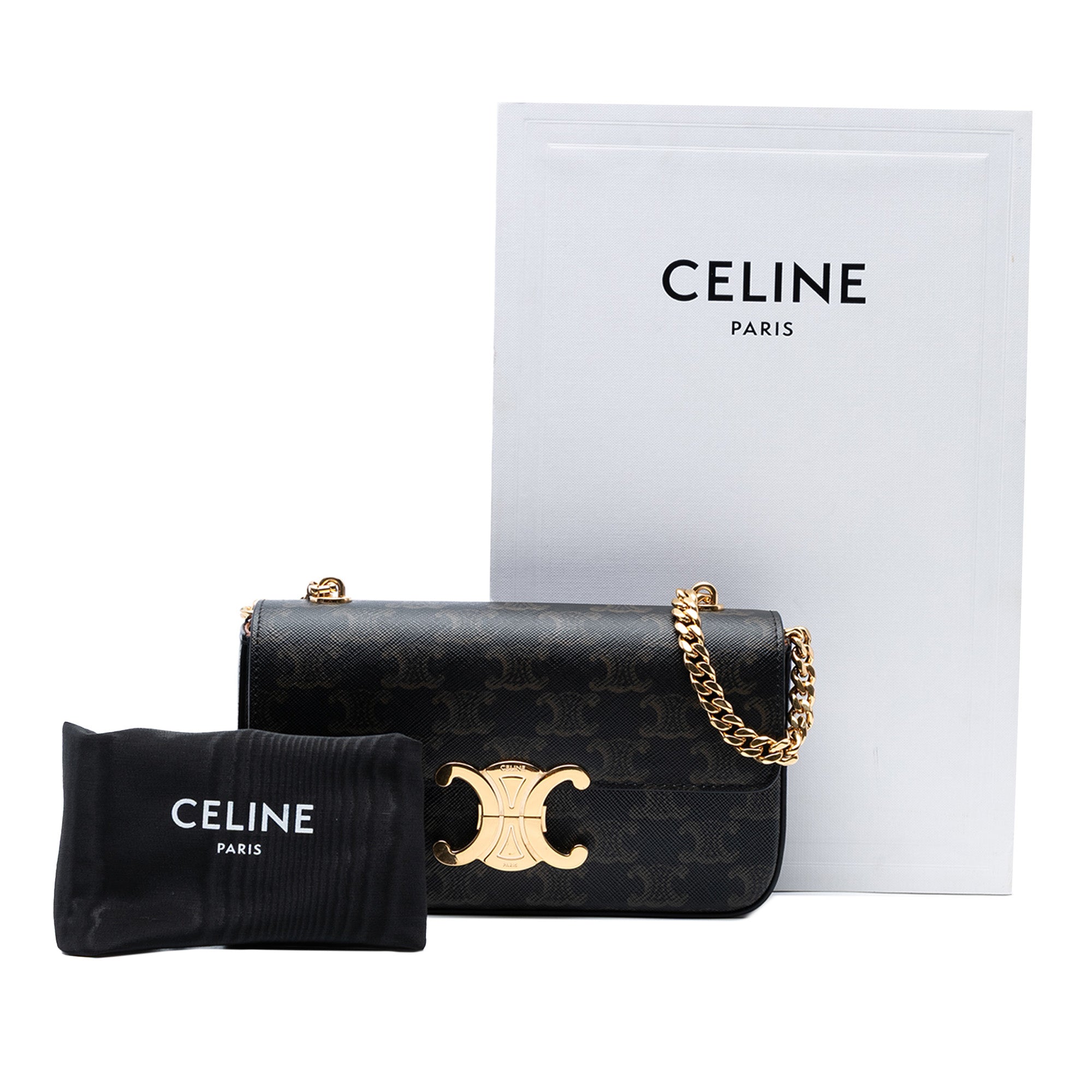 Triomphe Coated Canvas Claude Chain Shoulder Bag