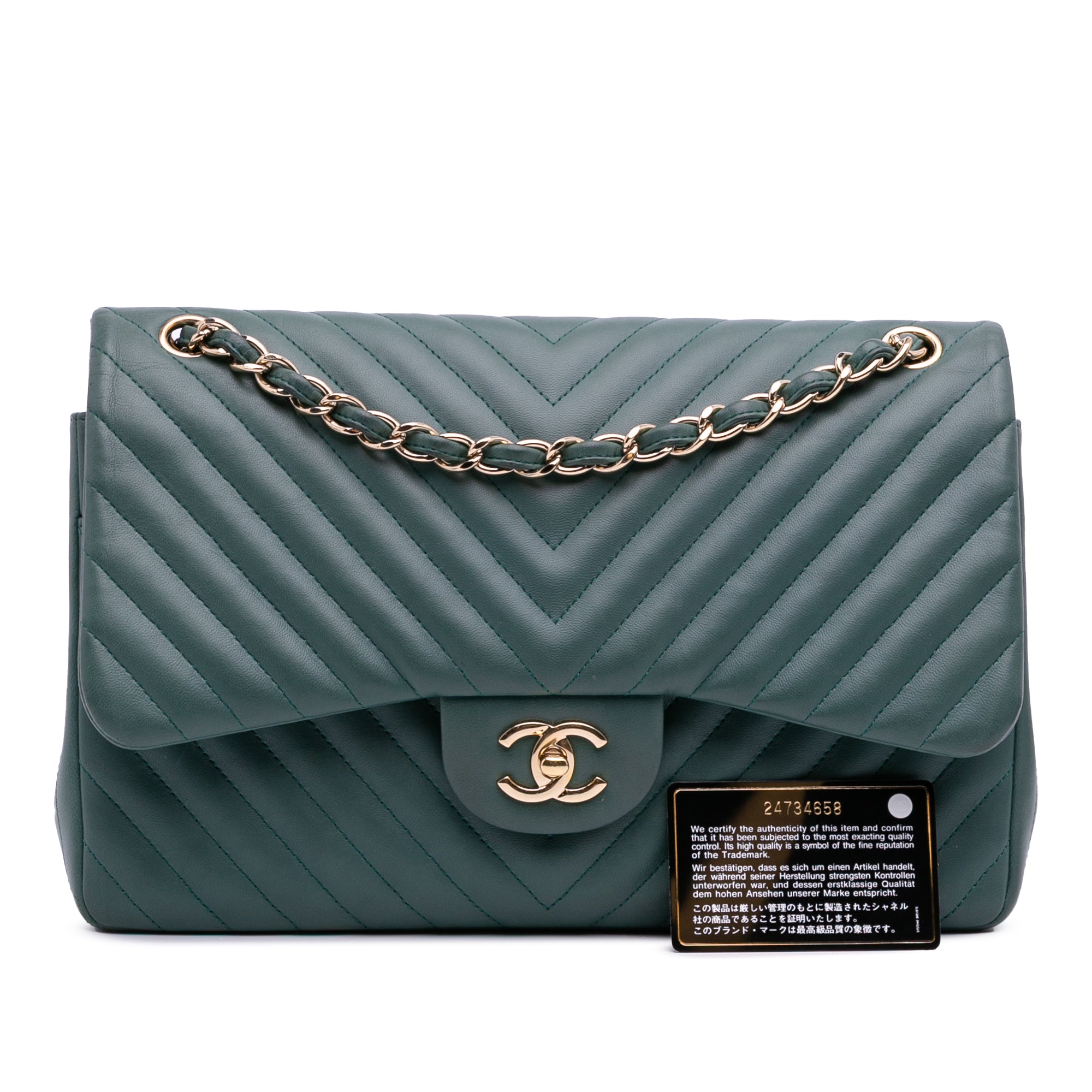 Jumbo Classic Chevron Lambskin Double Flap