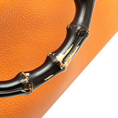 Small Calfskin Bamboo Shopper Satchel