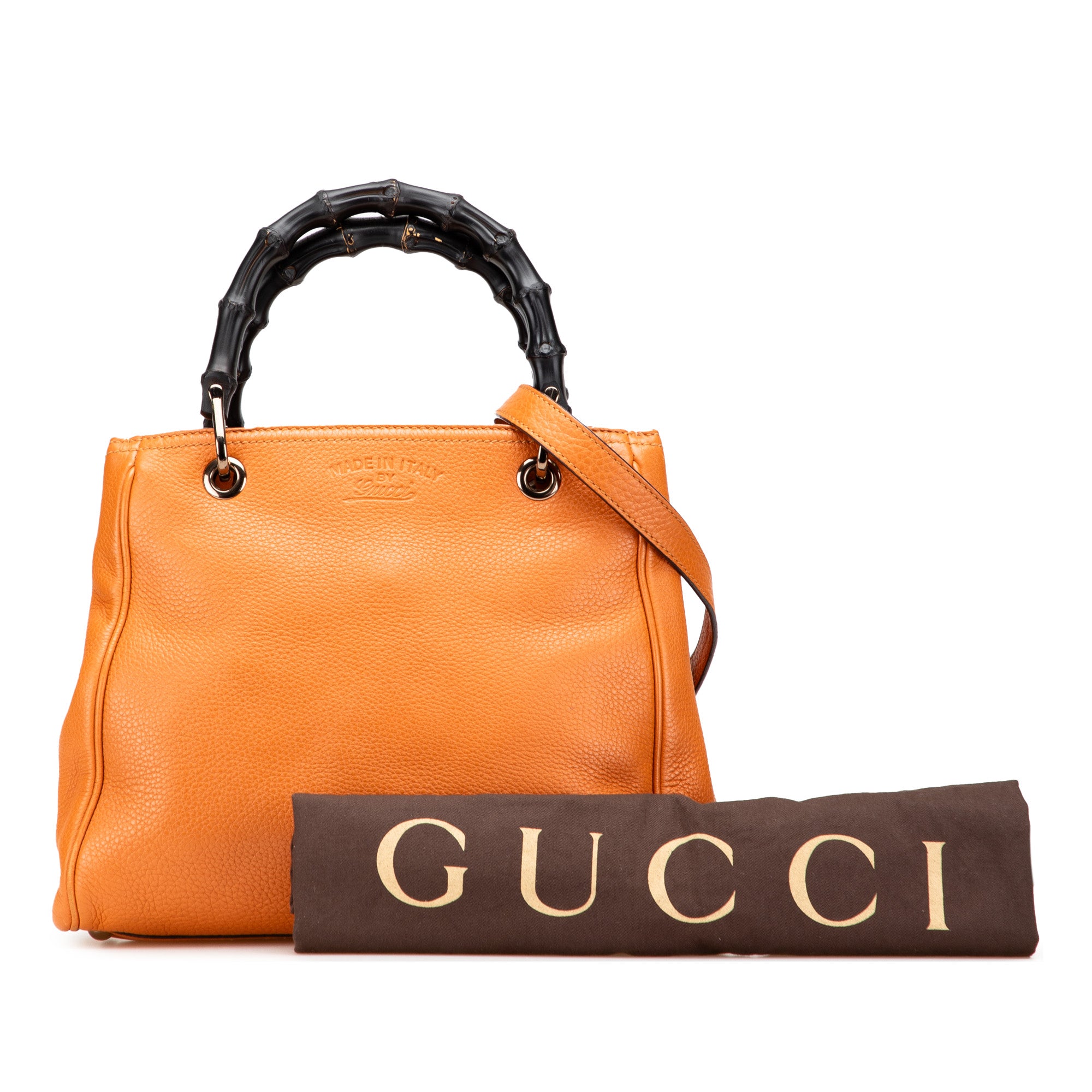 Small Calfskin Bamboo Shopper Satchel