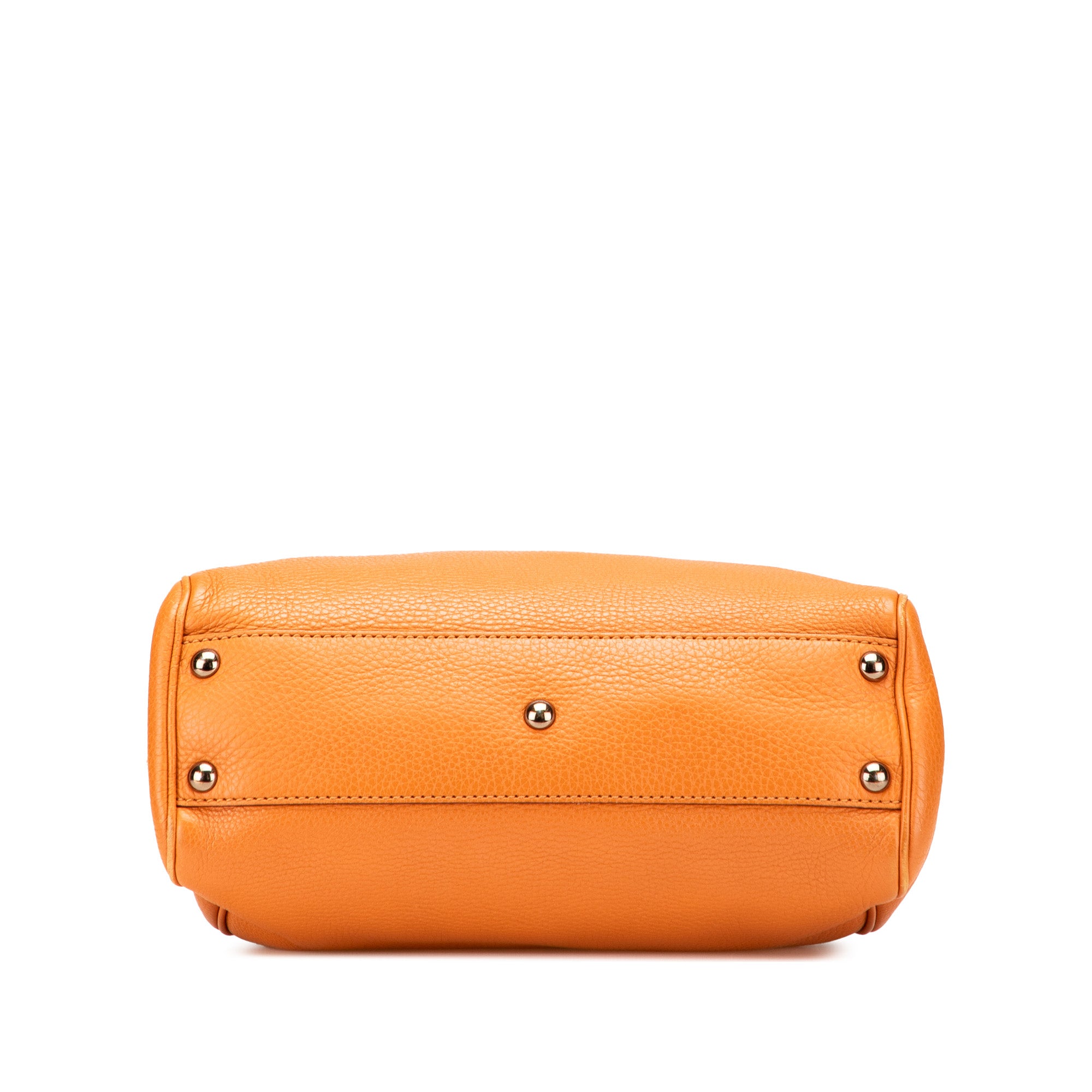 Small Calfskin Bamboo Shopper Satchel