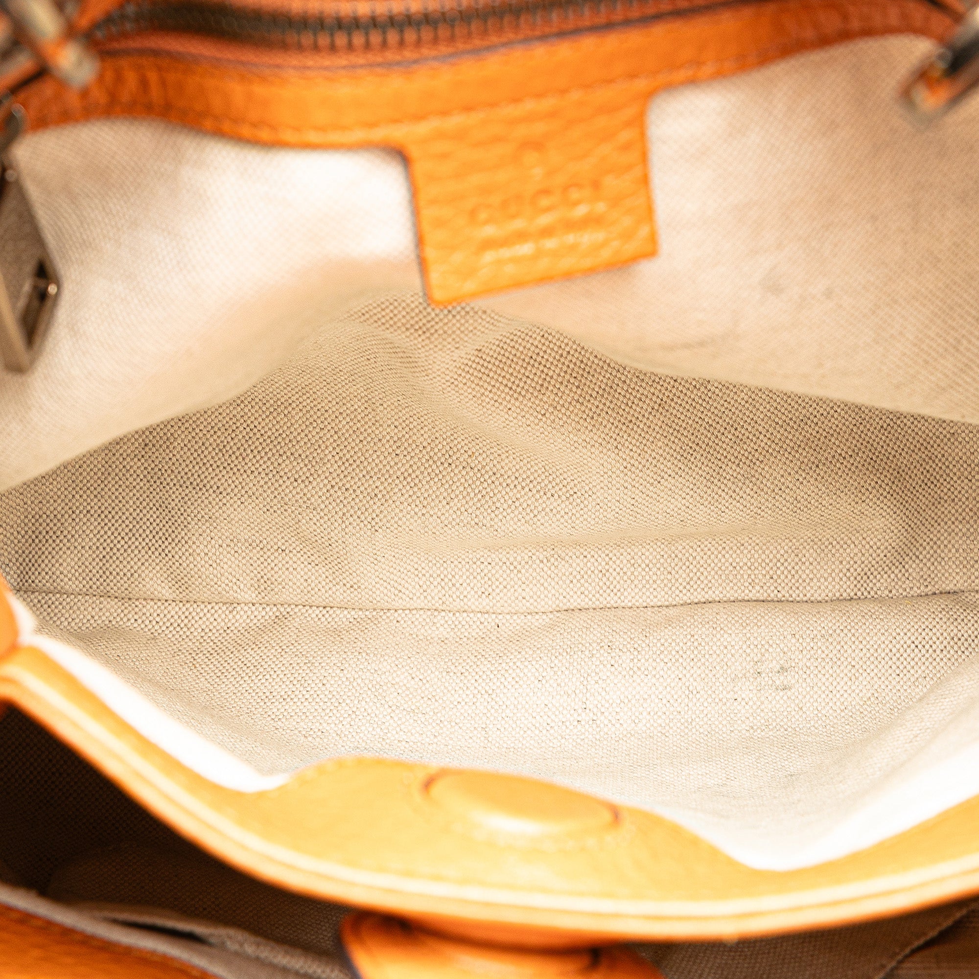 Small Calfskin Bamboo Shopper Satchel