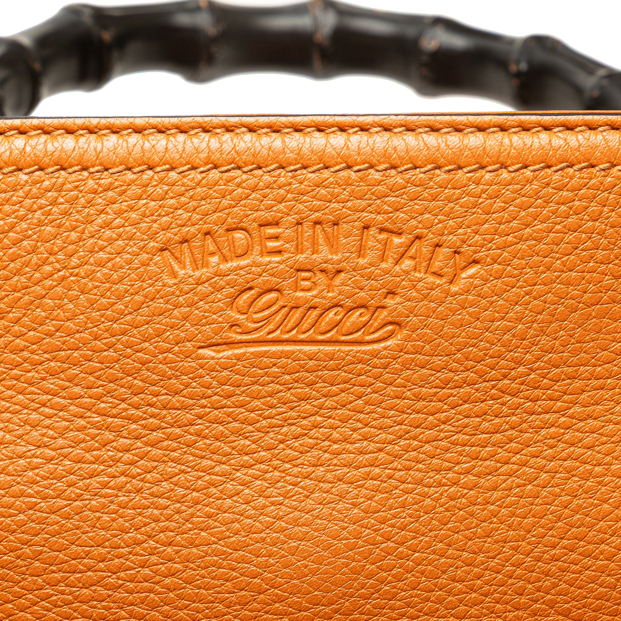Small Calfskin Bamboo Shopper Satchel
