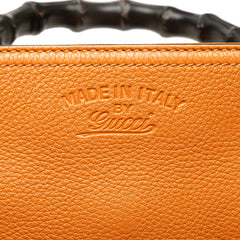 Small Calfskin Bamboo Shopper Satchel