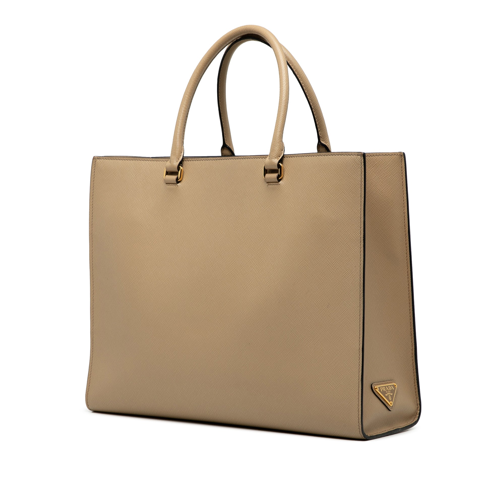 Large Saffiano Lux Embossed Logo Convertible Tote