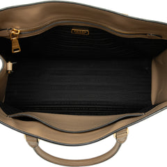 Large Saffiano Lux Embossed Logo Convertible Tote