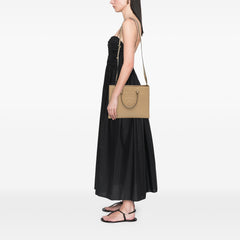 Large Saffiano Lux Embossed Logo Convertible Tote