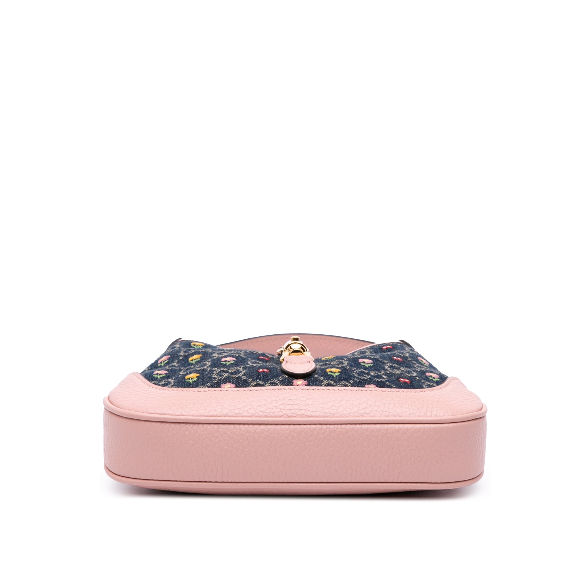 Limited Edition Mini GG Denim Embroidered Floral Jackie 1961 Crossbody