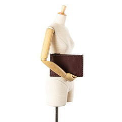 Rockstud Leather Clutch
