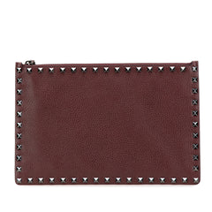 Rockstud Leather Clutch