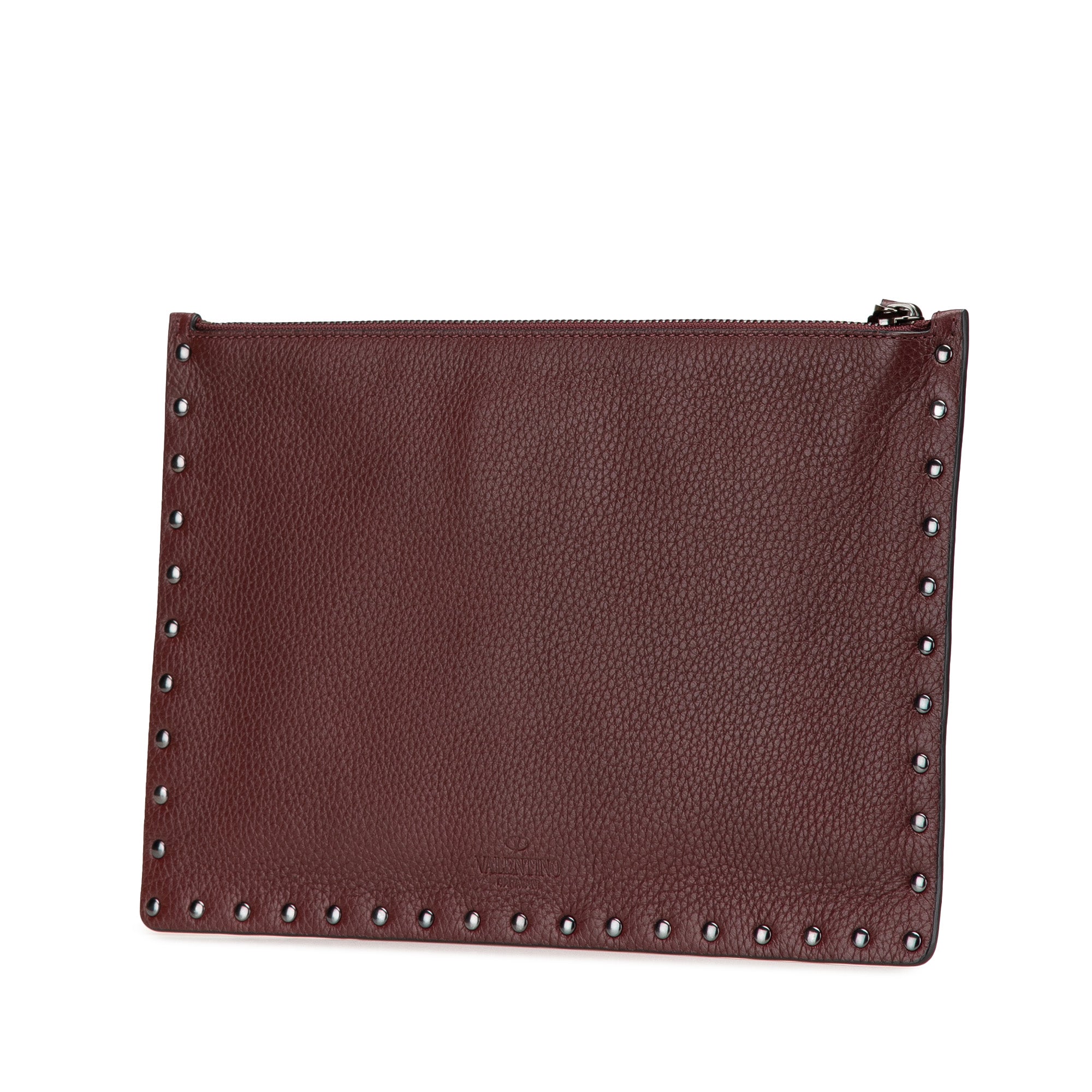 Rockstud Leather Clutch