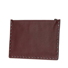 Rockstud Leather Clutch