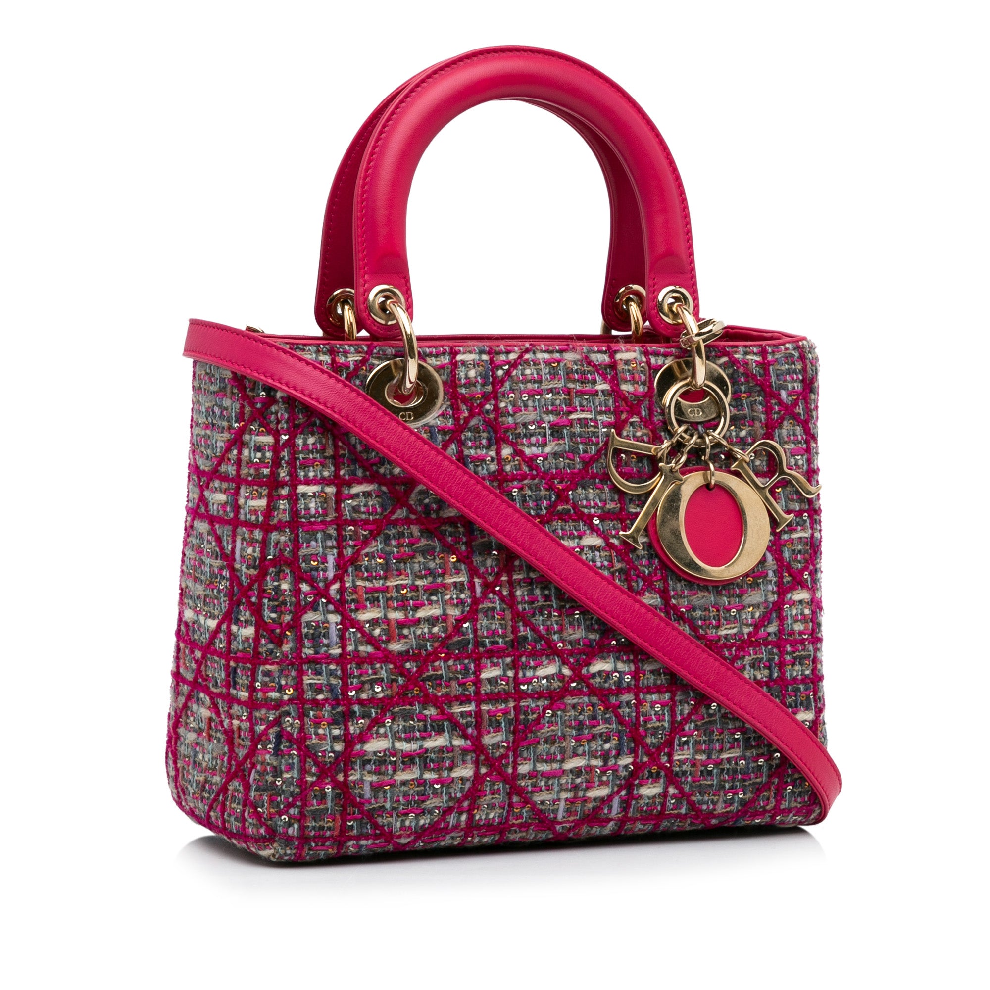 Medium Tweed Cannage Lady Dior