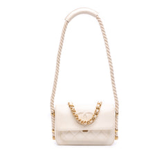 Crumpled Calfskin En Vogue Rope Flap