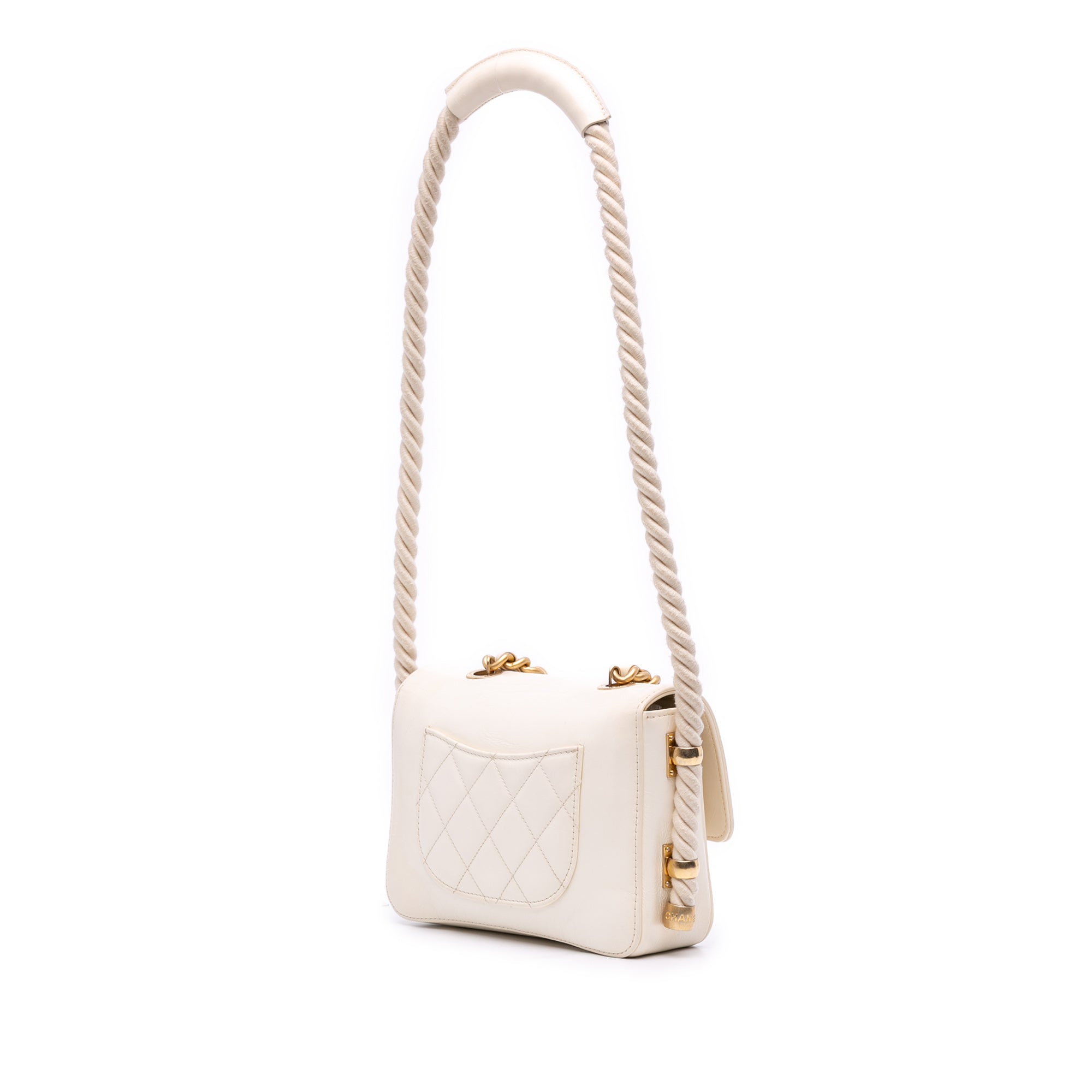 Crumpled Calfskin En Vogue Rope Flap