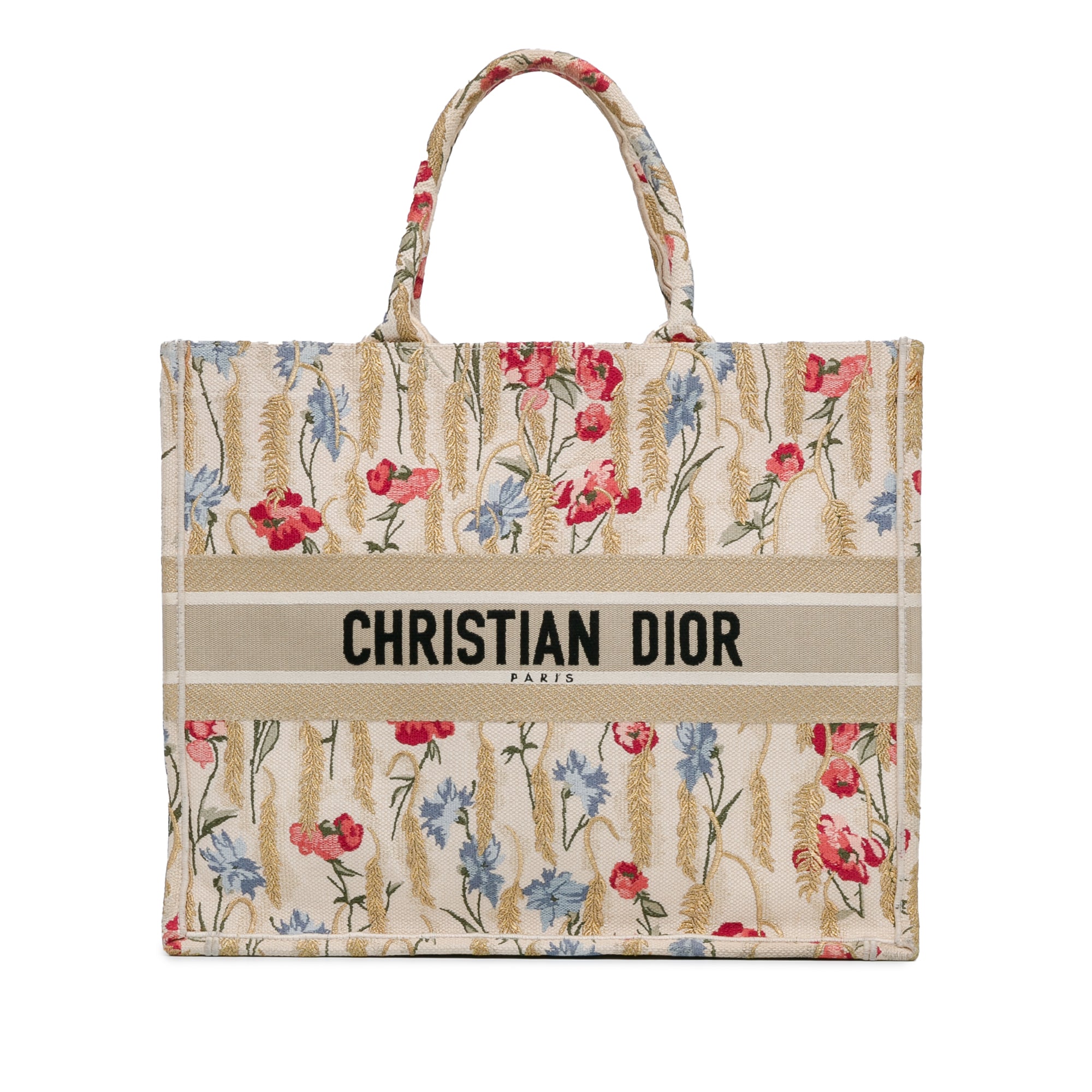 Large Embroidered Hibiscus Book Tote