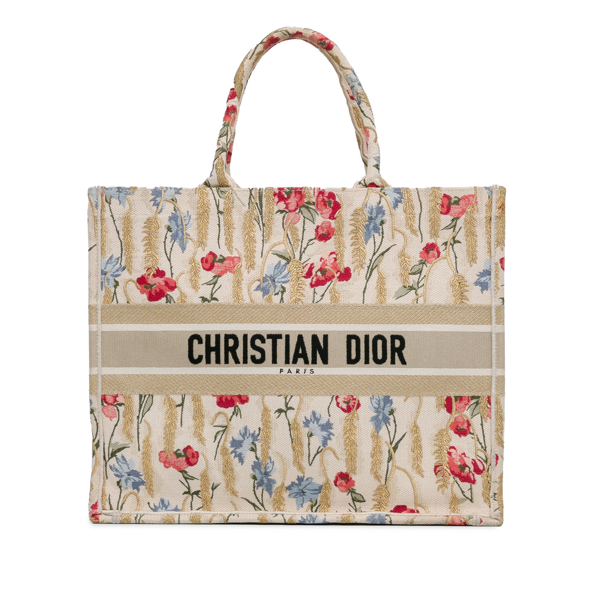 Large Embroidered Hibiscus Book Tote