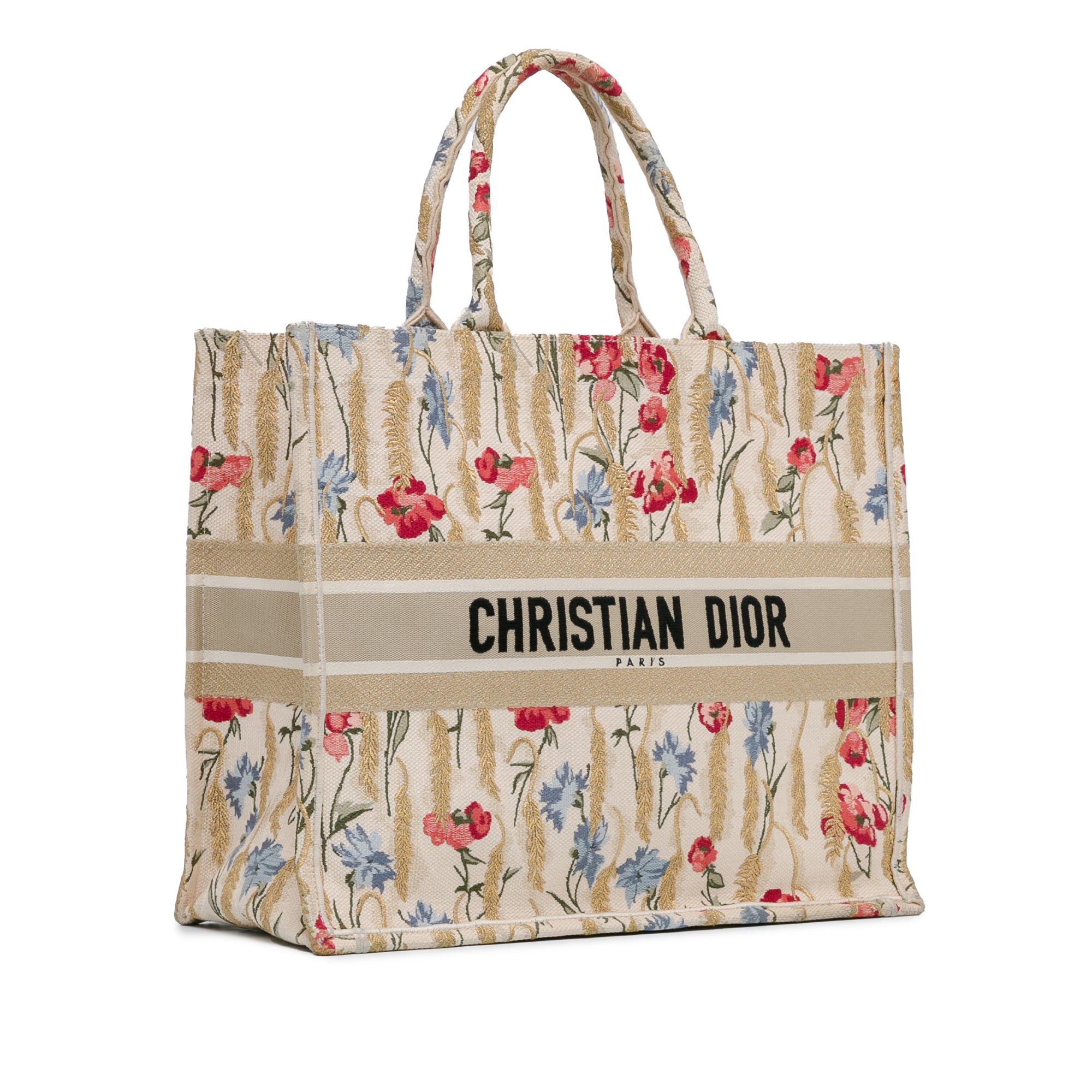 Large Embroidered Hibiscus Book Tote