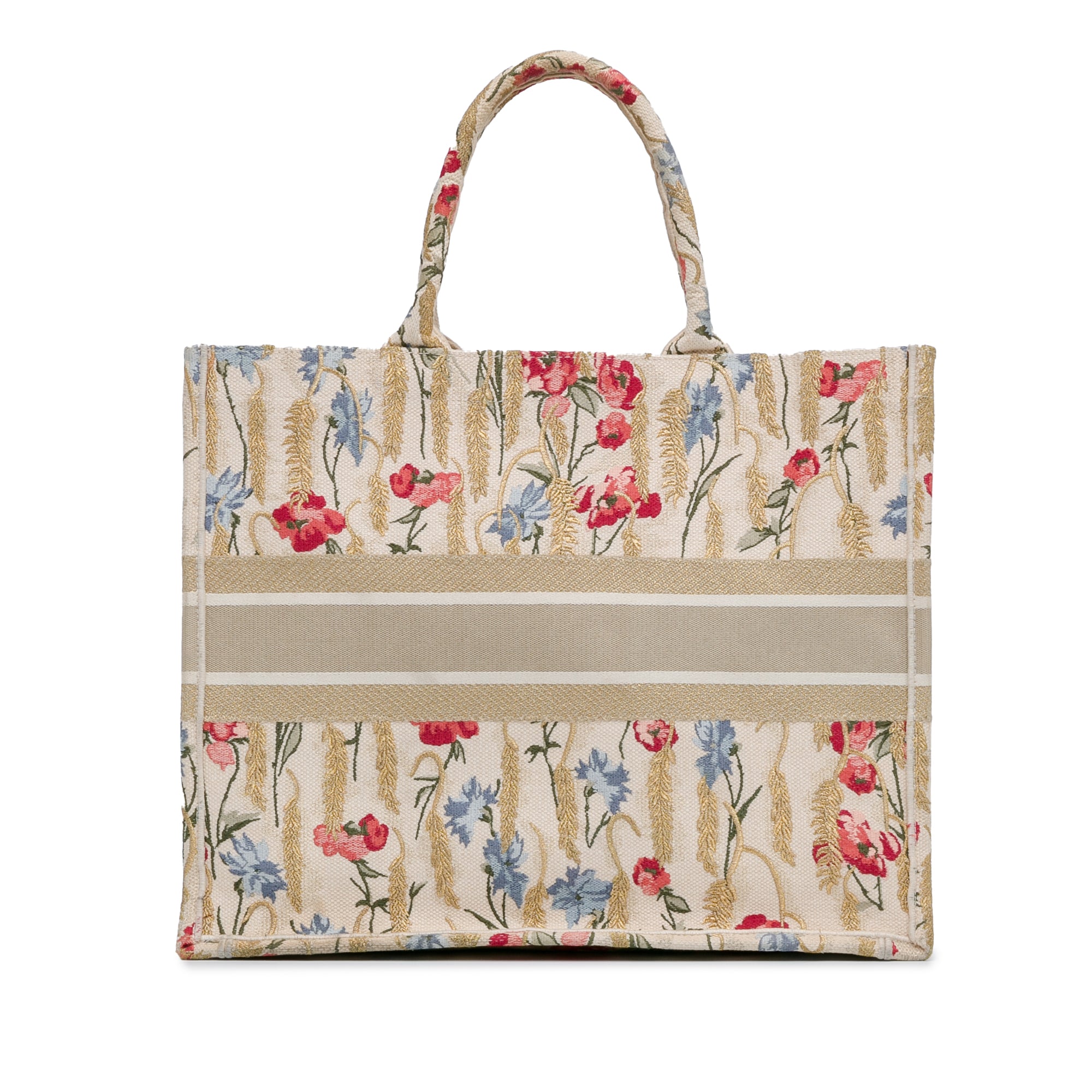 Large Embroidered Hibiscus Book Tote