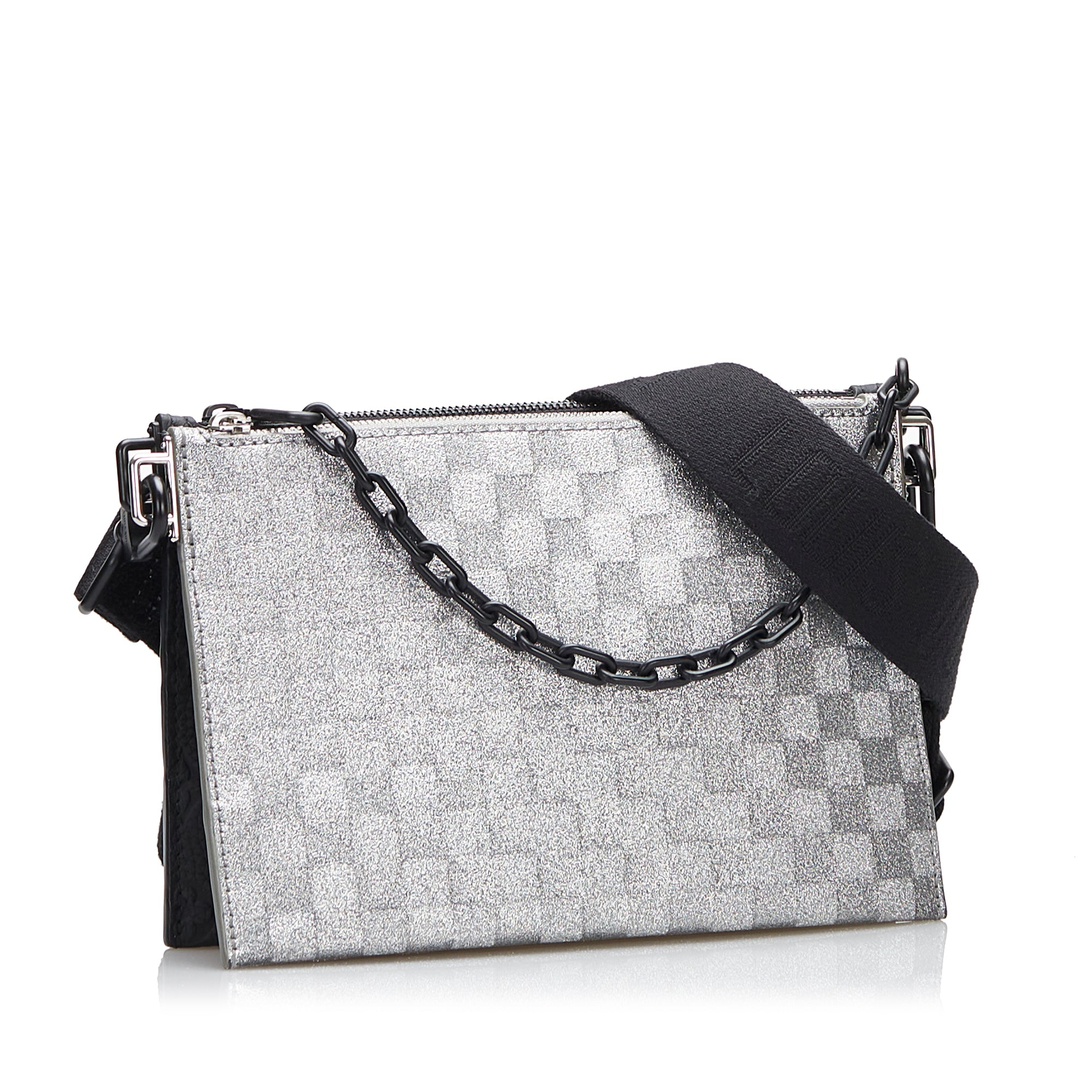 Damier Glitter Taurillon In The Loop Trio Pouch