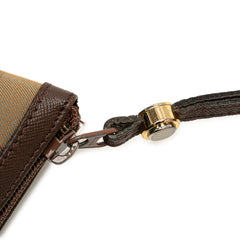 Vintage Check Canvas Wristlet Clutch