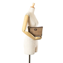 Vintage Check Canvas Wristlet Clutch