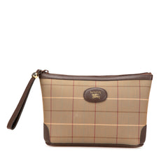 Vintage Check Canvas Wristlet Clutch