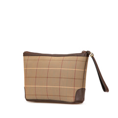Vintage Check Canvas Wristlet Clutch
