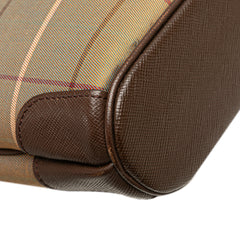 Vintage Check Canvas Wristlet Clutch